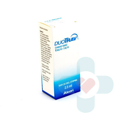 This medicine contains two active ingredients timolol and travoprost. Timolol is a selective beta receptor blocker used in the treatment of ocular hyperte
